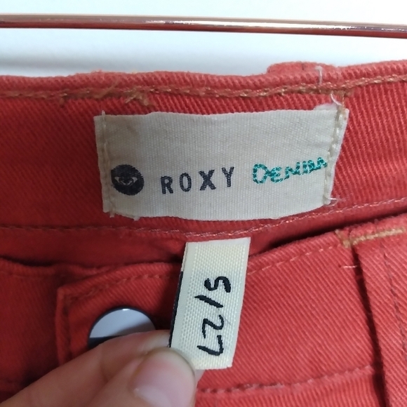 Roxy Orange Stretch Denim Low Rise Five Pocket Skinny Jeans Size 5/27 - Picture 9 of 12